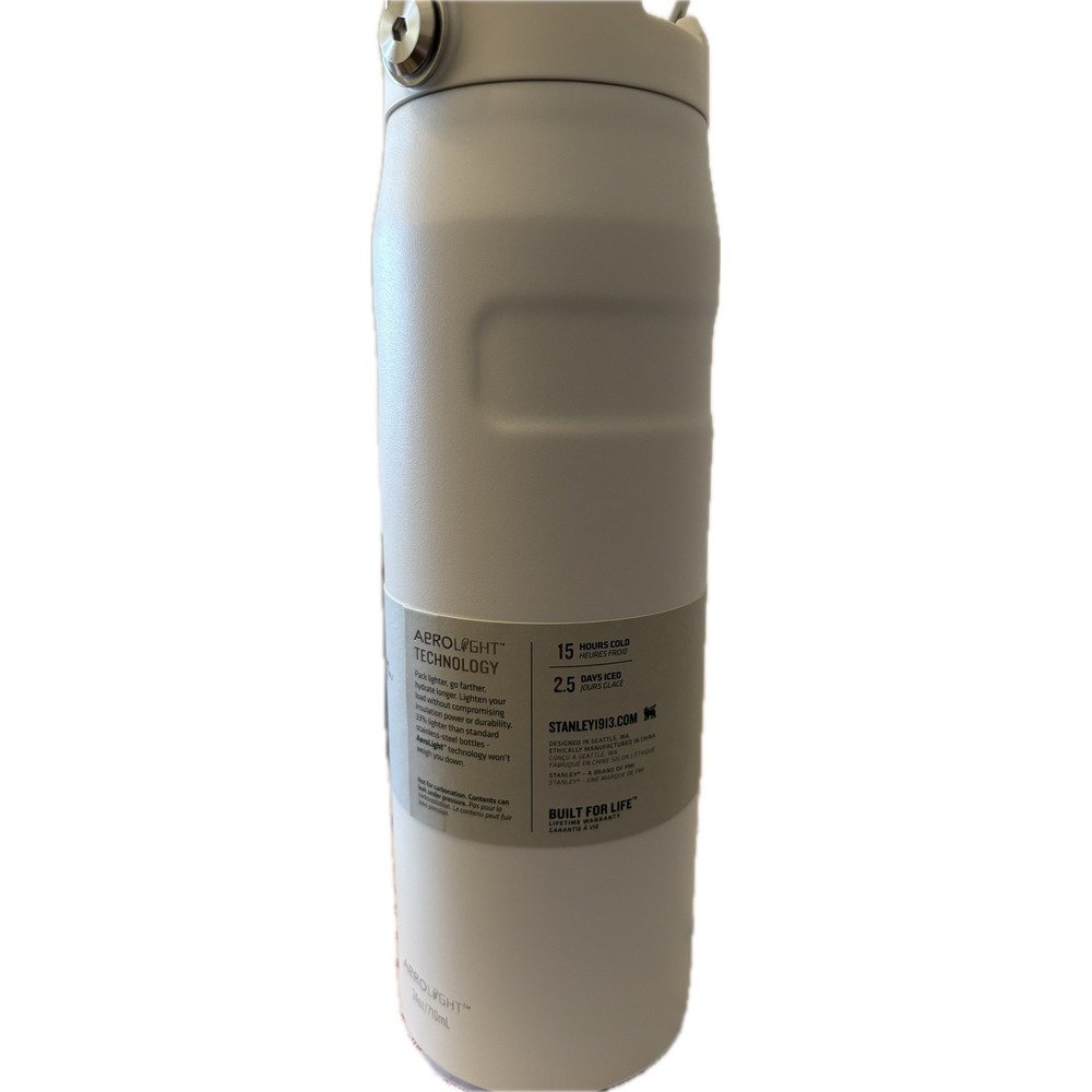 Stanley Aerolight IceFlow Bottle 24oz White Stainless Steel Flip Straw 2.0‎ Lid - Picture 6 of 7